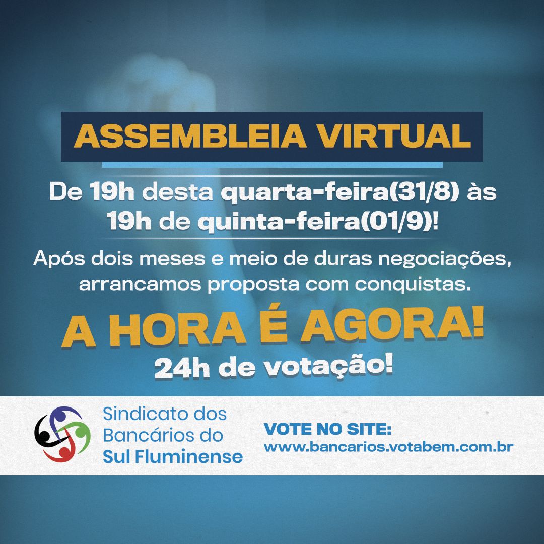 ASSEMBLEIA VIRTUAL saiba como votar Sindicato dos Bancários do Sul